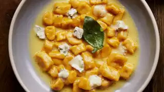 Pumpkin gnocchi with brown butter, sage, and gorgonzola at Officina 00