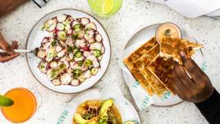 Octopus ceviche and tostadas at Maya restaurant in The Hoxton hotel