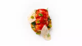 Lobster, fennel, citrus and courchamps from the Dom Pérignon x Clare Smyth Second Life dinner