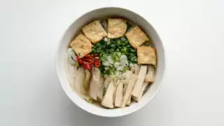 Fried Tofu and Oyster Mushroom Pho