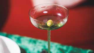 Dirty & Dry Vodka Martini with Blue Cheese Stuffed Olives