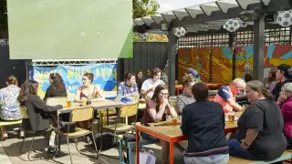 Sports screen at Beavertown Taproom