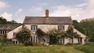 The farmhouse in Dorset where Roberts lives with his family