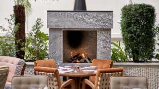 Dovetale terrace and fireplace