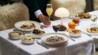 A dinner spread at The Garden