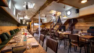 Barge East, interior