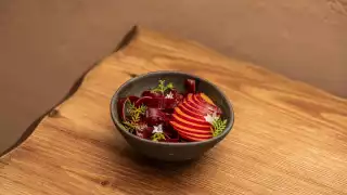 Pickled beetroot with plums