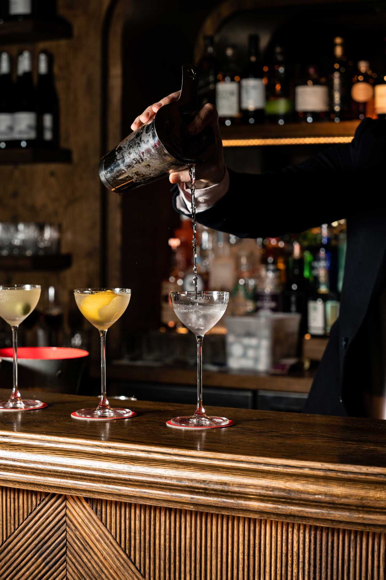 Cocktails being poured at The Clubhouse