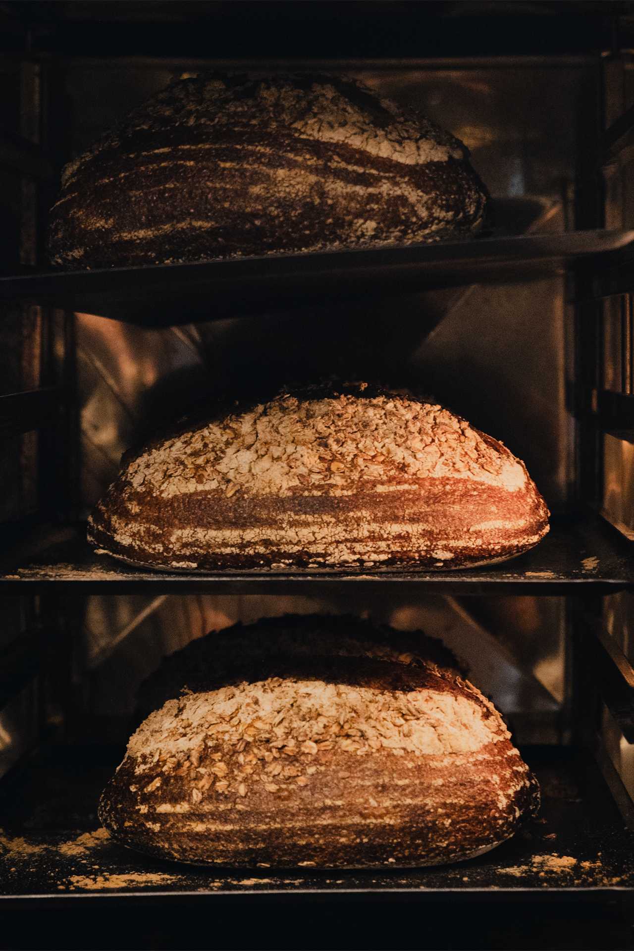 Bread baking in the factory