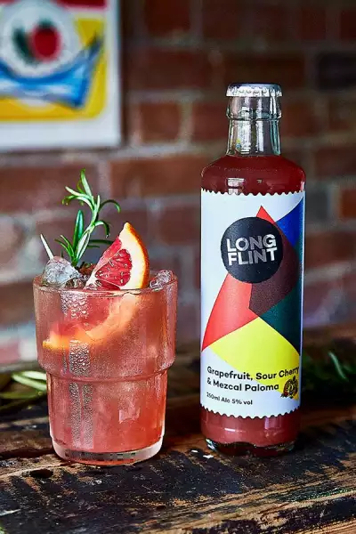 Longflint's grapefruit, sour cherry and mezcal Paloma
