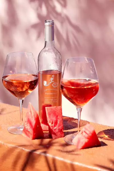 Babylonstoren mourvedre rose 2021 with melon