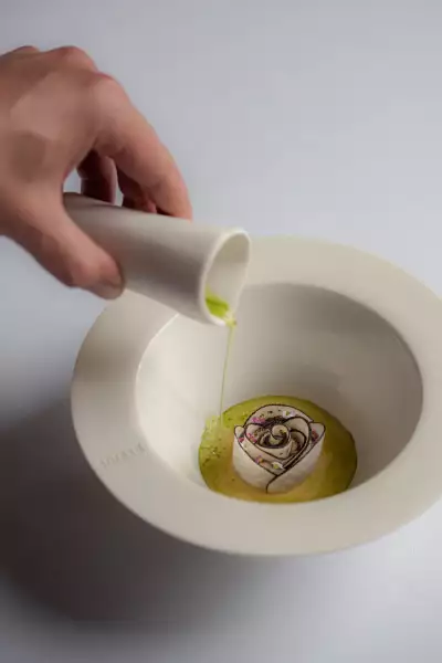 Dishes at Cycene restaurant in London