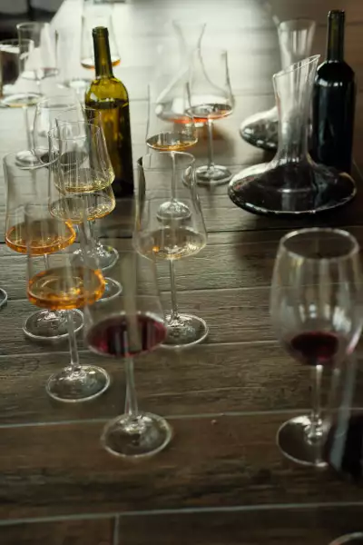 Red and orange Georgian wine