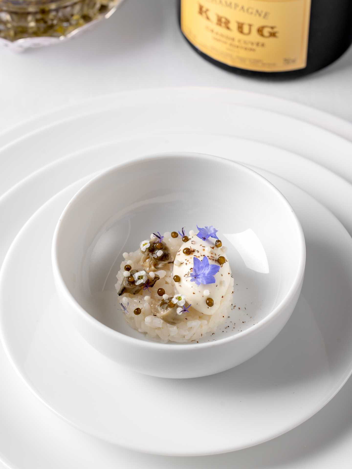 A dish from Alex Dilling's Krug x Rice menu A dish from Alex Dilling's Krug x Rice menu