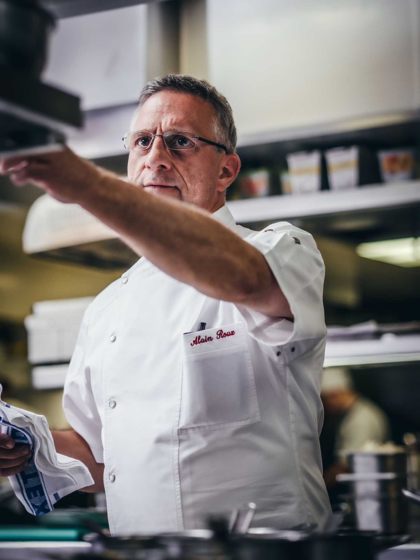 Alain in the kitchen at The Waterside Inn