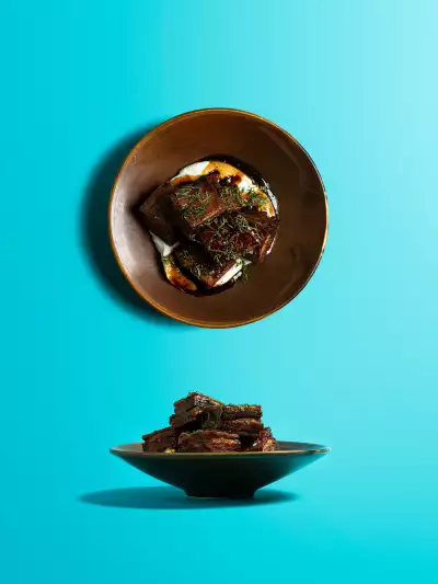 Selin Kiazim's pomegranate-glazed lamb breast