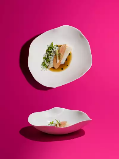James Knappett, Kitchen Table, Turbot foie gras, onion