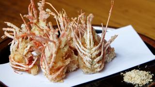Deep fried prawn heads from Koya in the city