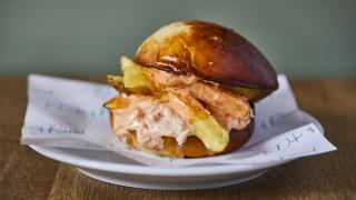 The crab butty from the bar menu at The Duke of Richmond in Hackney