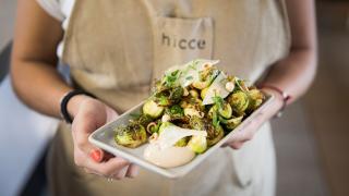 Brussel sprouts, hazelnuts and kohl rabi from Hicce