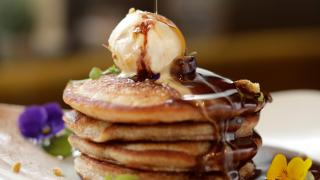 A stack of pancakes at Christopher's