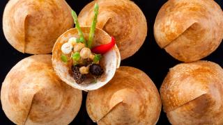 Masala wild mushroom, water chestnut, paper roast dosai