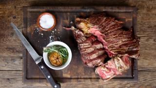 Maremma, Brixton: tagliata of beef, rocket, Maremman oil and parmesan