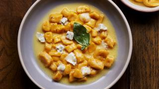 Pumpkin gnocchi with brown butter, sage, and gorgonzola at Officina 00