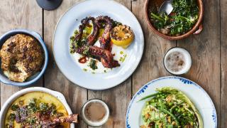 The grilled octopus and other small plates at Wild By Tart, Belgravia