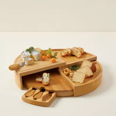 Compact Swivel Cheese Board with Knives, Uncommon Goods