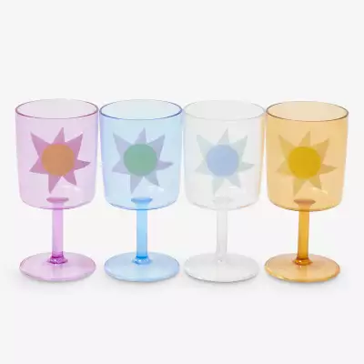 Reusable plastic wine glasses, Sunnylife