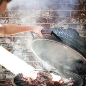 Cooking on the barbecue at Smokehouse Islington