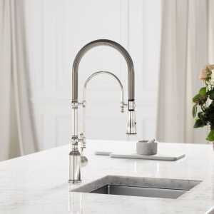Deco Claridge Polished Nickel Traditional Pull Out Kitchen Mixer Tap