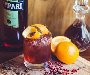 Pachamama's take on the negroni, with pink peppercorns