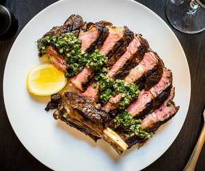 Bernardi's flank steak with salsa verde