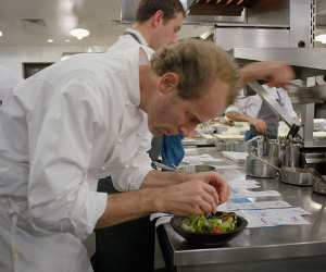 Dan Barber in the kitchen at Blue Hill at Stone Barns. Photograph via Netflix