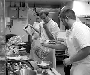 Dan Barber in the kitchen at Blue Hill at Stone Barns