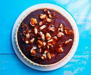 Macmillan's chocolate, chilli and peanut praline tart