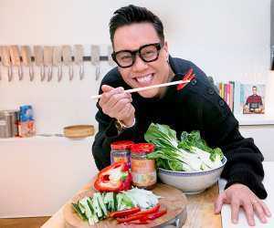 Gok Wan pictured at Jeremy Pang's School of Wok