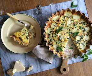 Oakhill new potato, pea and mint quiche