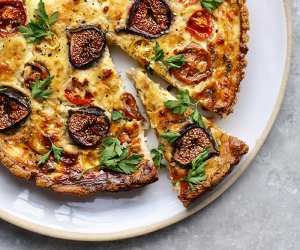 Fig, feta and almond tart