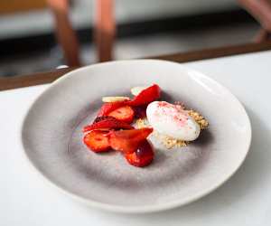 Strawberry, tomato and rosemary at Stem; Photograph by Jade Nina Sarkhel