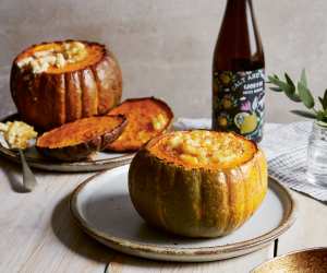 Melissa Cole's cheesy pasta pumpkin bowls; photography by Patricia Niven