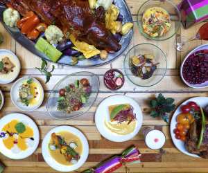 A traditional Peruvian feasting table for Christmas