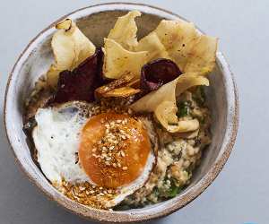 Foodism's Best of British oat risotto with parsnips three ways, the winner of the 2019 Rude Health porridge championships