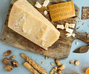 Parmigiano Reggiano on a cheeseboard