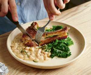 Ed Smith Crave | lamb chops with cacio e pepe beans