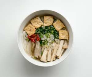 Fried Tofu and Oyster Mushroom Pho