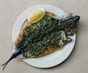 Butterflied Cornish mackerel with chermoula at OMA