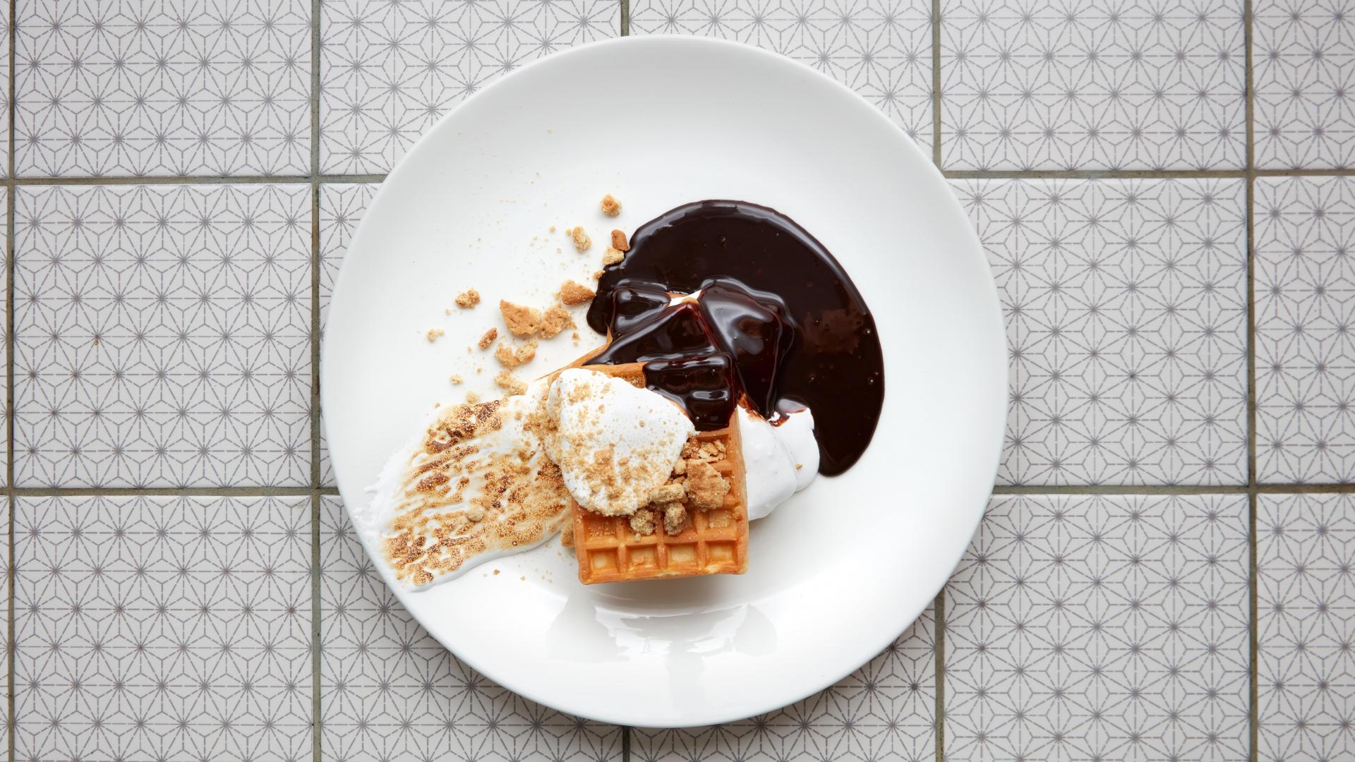Best brunch London: West 4th's Canadian-inspired menu offers dishes like this rich S'mores and chocolate-covered waffle